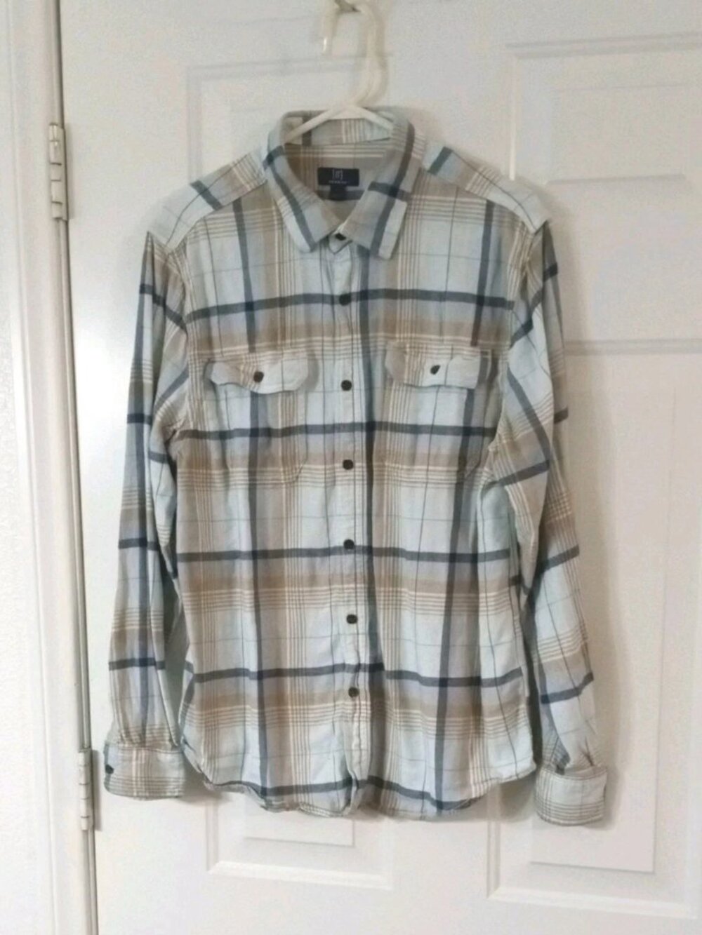 George Super Soft Men's Large Flannel Shirt Multicolored Plaid Long Sleeve